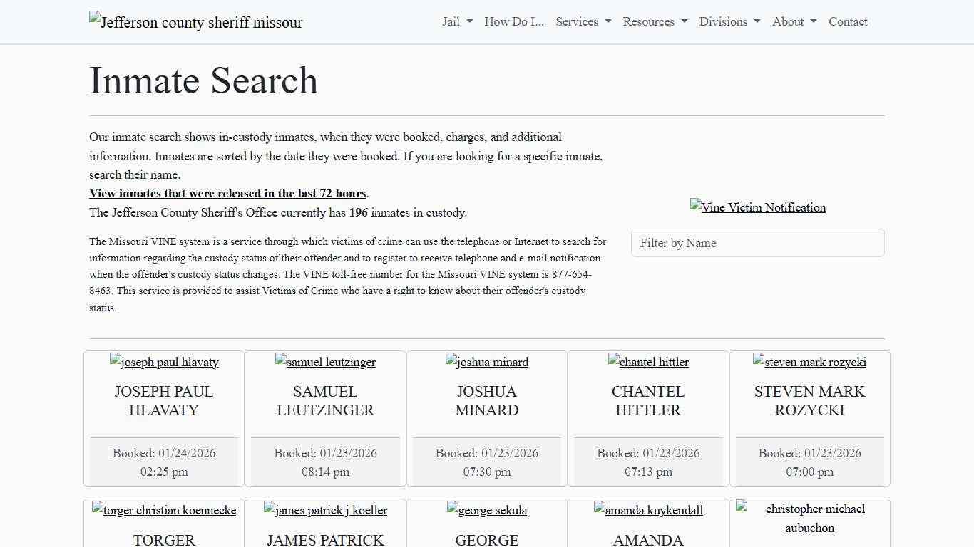 Inmate Search Jefferson County Sheriff's Office